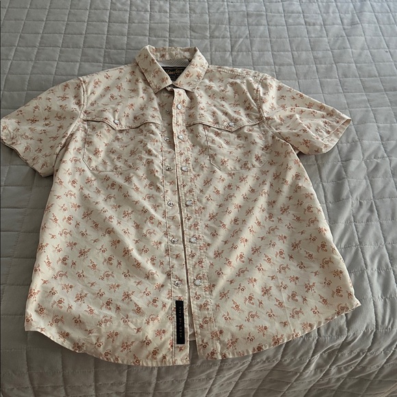 Howler Brothers Cream and Orange Floral Casual Button Down Shirt - Picture 1 of 5